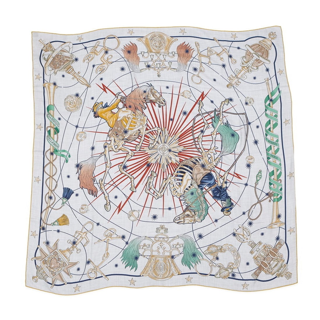 Hermes scarf muffler, Carre 140, Geant, Chorus Stellarum, cashmere and silk, HERMES 2025, Carre,: --- Catalog ---Category: SizeSize (LxW): 1.4m x 1.4m / 55.11'' x 55.11''Category: DesignType: ScarfColor: Green, Multi-colorGender: WomenSeason: Spring/summerMaterial: Cashmere , Silk Category: Genera