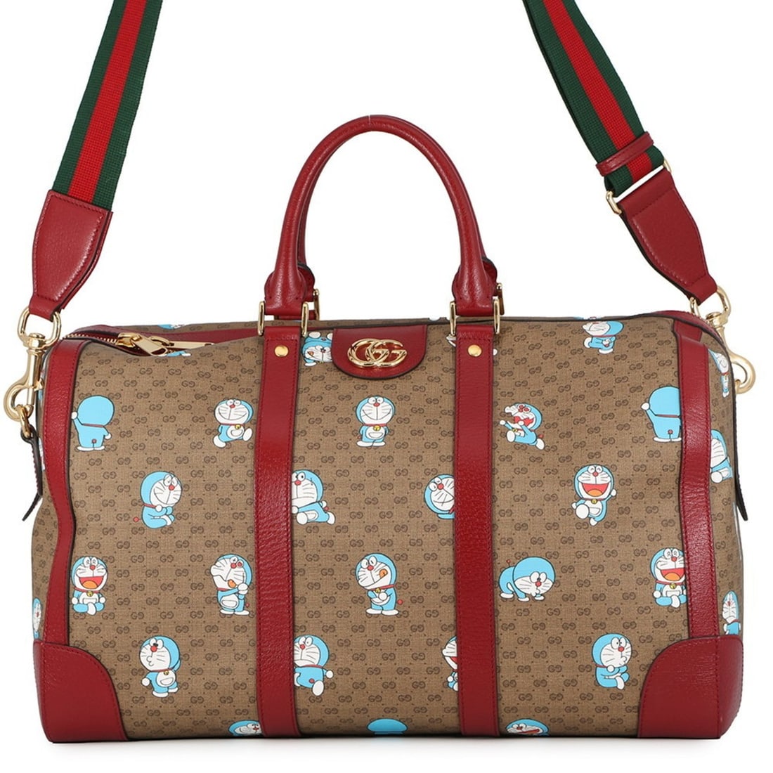 Gucci Boston Bag Mini GG Supreme Medium Duffle 647815 GUCCI Handbag 2-way Shoulder Doraemon: --- Catalog ---Category: SizeSize (HxWxD): 26cm x 44cm x 24cm / 10.23'' x 17.32'' x 9.44''Category: DesignType: Boston bag, HandbagColor: Brown, Red colorGender: Women,MenMaterial: GG Supreme Category