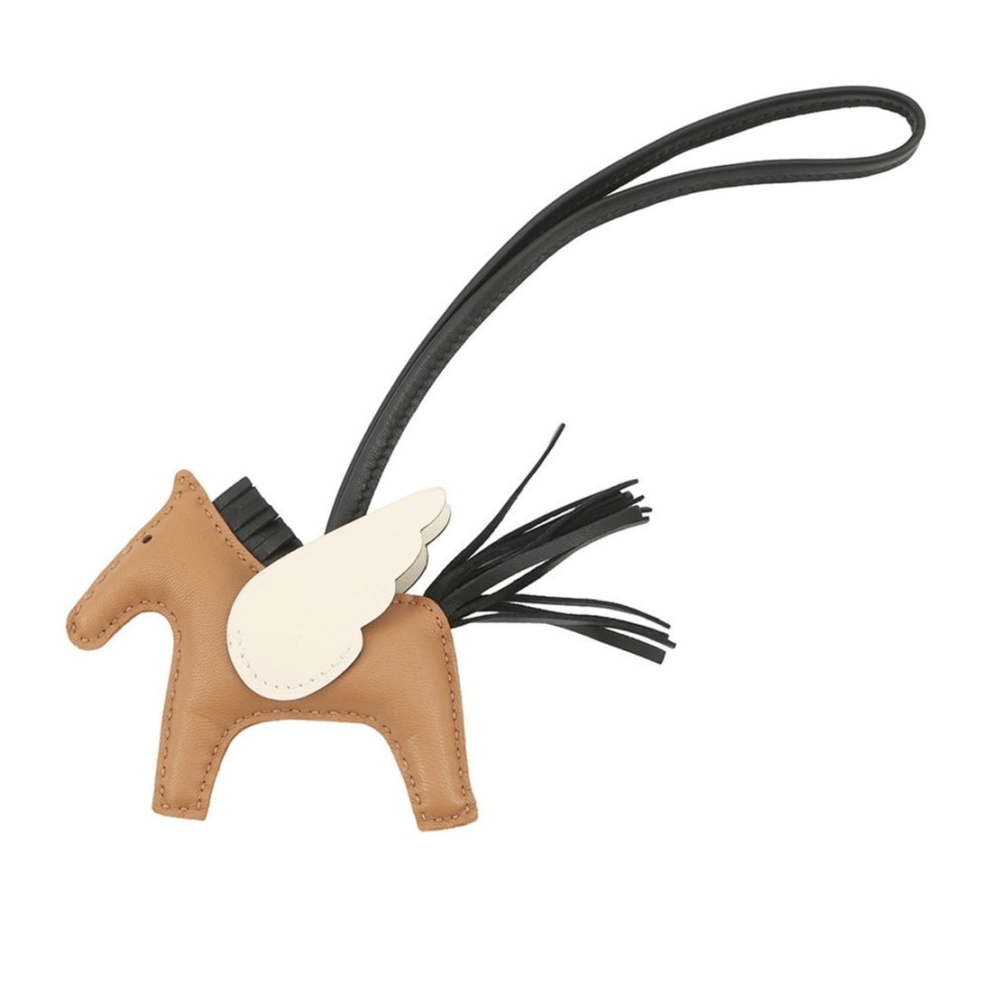 Hermes accessory bag charm Rodeo PM Pegasus Chai Nata Black Lambskin B stamp HERMES: --- Catalog ---Category: SizeSize (HxWxD): 7.5cm x 13cm / 2.95'' x 5.11''Category: DesignColor: BlackGender: WomenMaterial: Leather Category: GeneralBrand: HermesCountry of Origin: France--- Item List