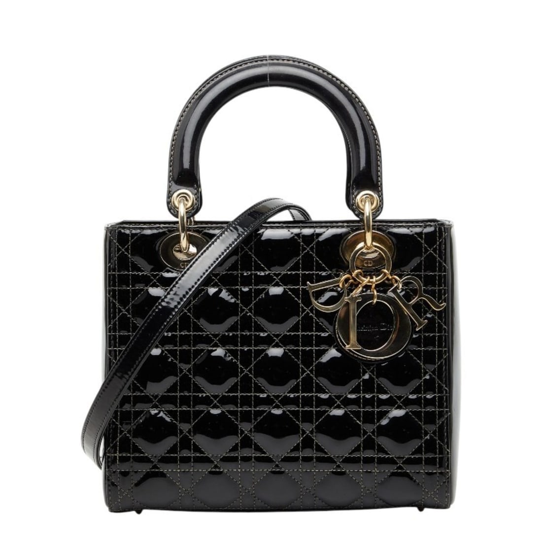 Christian Dior Dior Cannage Medium Lady Handbag Shoulder Bag 2WAY M0565OWCB_M900 Black Patent: --- Catalog ---Category: SizeSize (HxWxD): 20.5cm x 23.5cm x 12cm / 8.07'' x 9.25'' x 4.72''Category: DesignType: Handbag, Shoulder bagColor: BlackGender: WomenMaterial: Patent leather Category: Gener