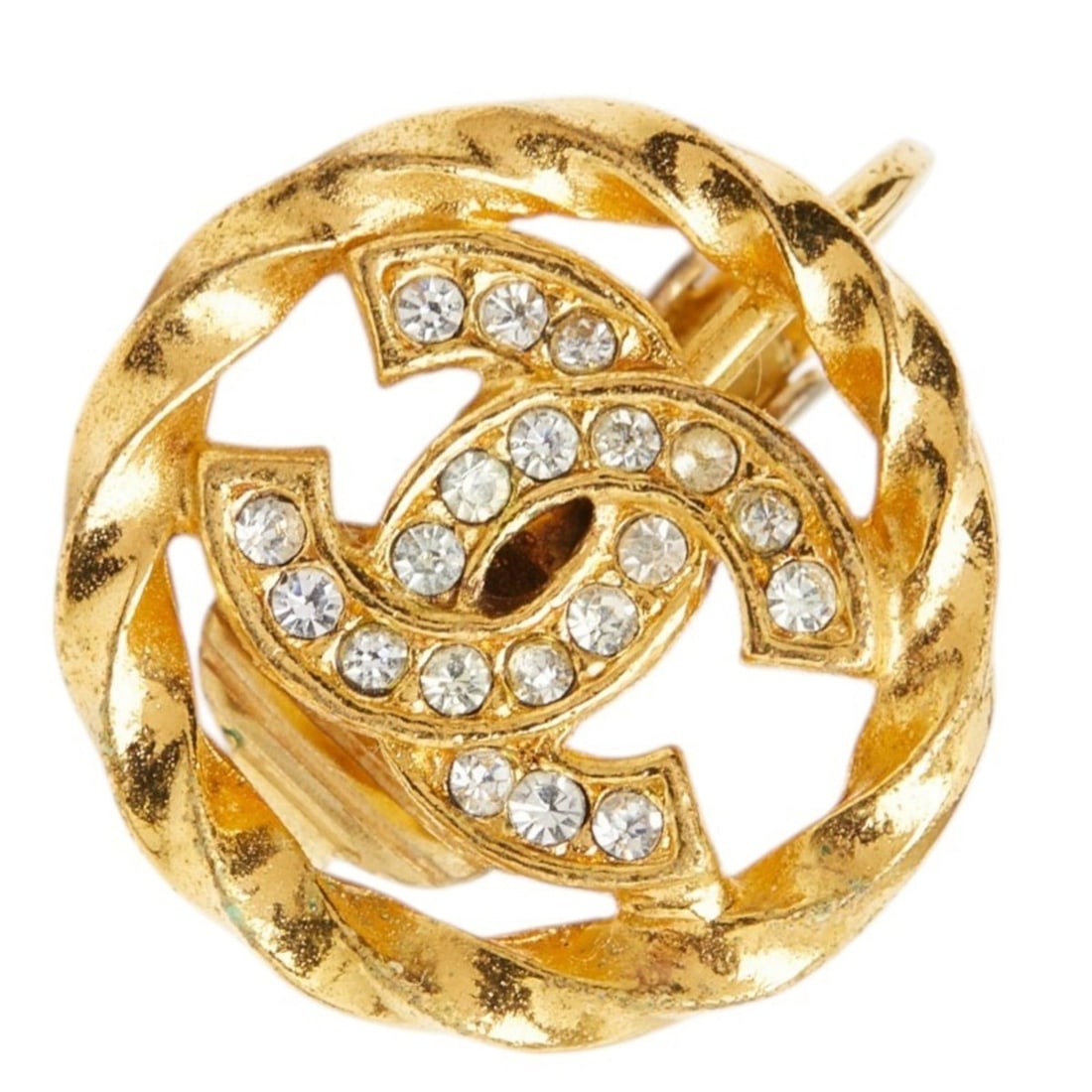 Chanel Coco Mark Earrings, Gold Plated, Rhinestone, Women's CHANEL: --- Catalog ---Category: SizeSize (HxWxD): 16.70mm x 16.70mm / 0.66'' x 0.66''Category: DesignType: Clip earringsColor: GoldGender: WomenMaterial: RhinestoneCategory: GeneralBrand: Chanel--- Item List