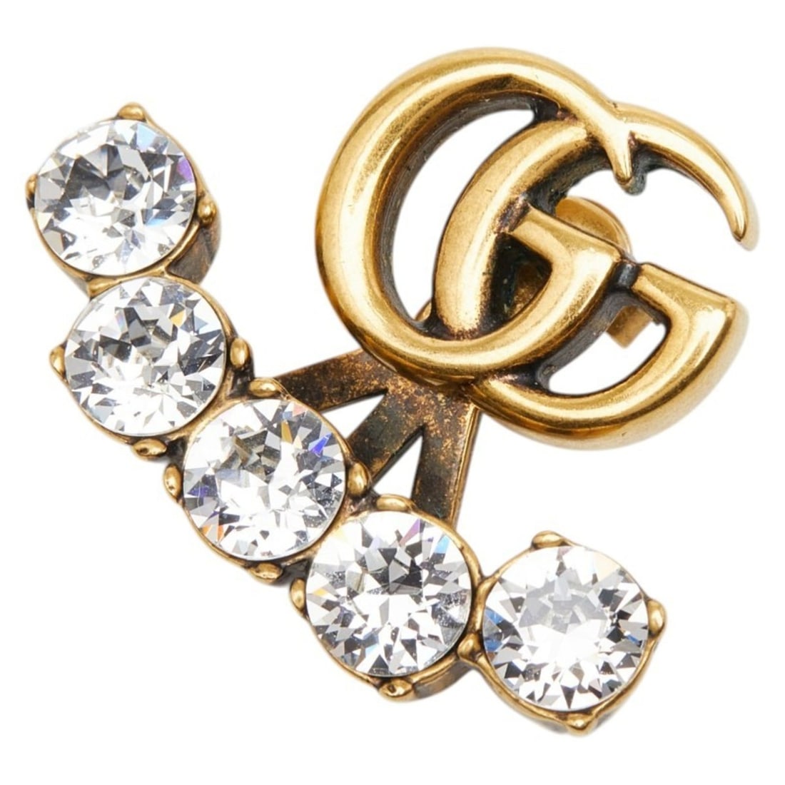 Gucci Double G Earrings, Gold Plated, Rhinestone, Women's GUCCI: --- Catalog ---Category: SizeSize (HxWxD): 24.60mm x 31.10mm / 0.97'' x 1.22''Category: DesignType: Stud earringsColor: GoldGender: WomenMaterial: RhinestoneCategory: GeneralBrand: Gucci--- Item List
