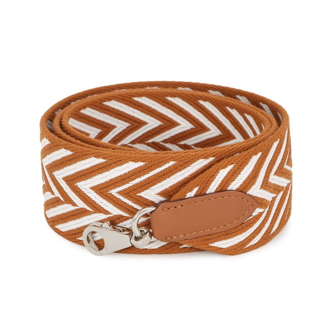 Hermes Shoulder Strap Bandoulière Sangle Zigzag Ecru Gold Canvas Swift W Stamp Handbag HERMES: --- Catalog ---Category: SizeHandle/Strap Length: 115cm / 45.27''Category: DesignType: StrapColor: Beige, Ecru, GoldGender: Women,MenMaterial: Canvas, Swift leatherLeather/Fur Type: Enamel LeatherCate