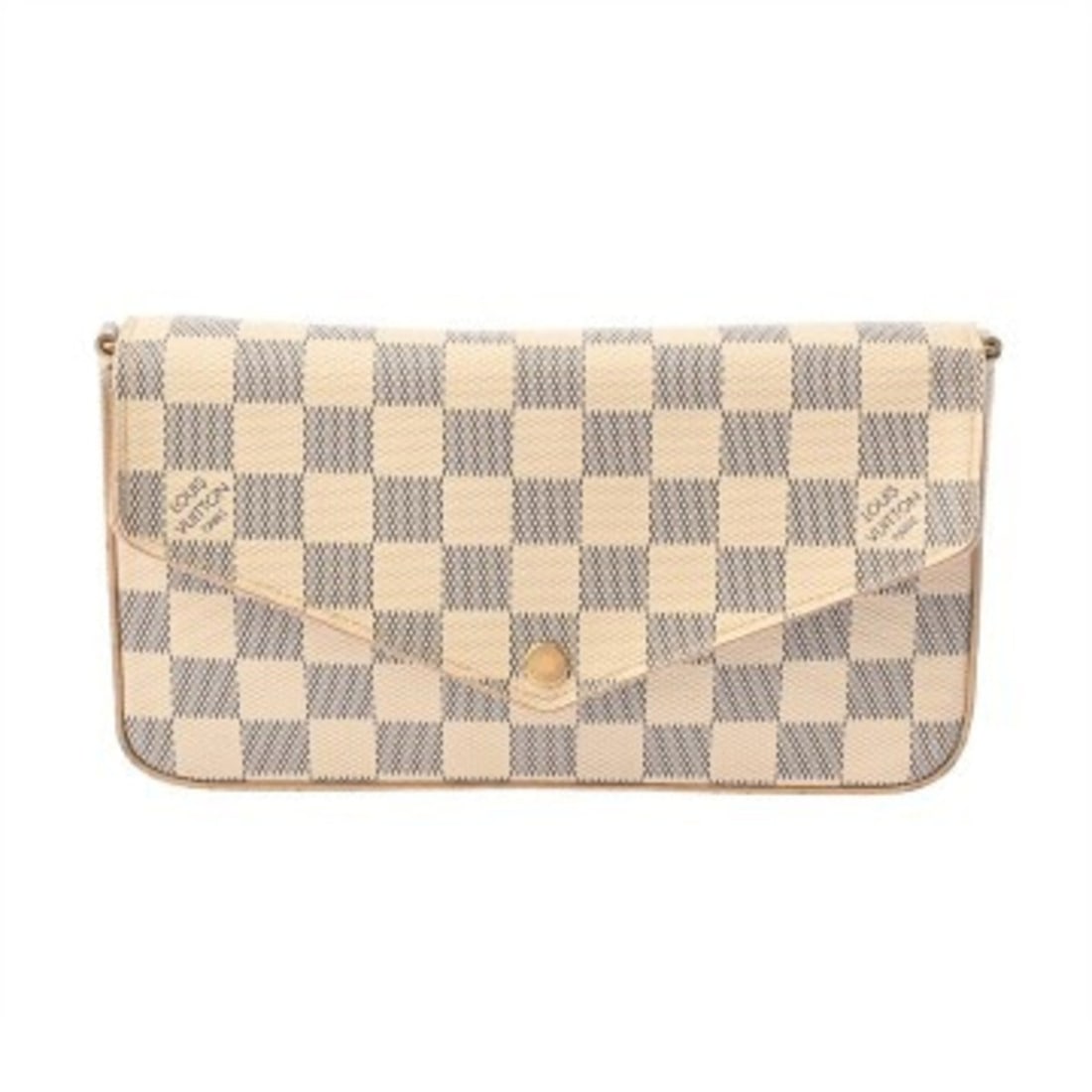 LOUIS VUITTON Louis Vuitton Damier Azur Pochette Felicie White N63106 Women's Canvas Shoulder Bag B: --- Catalog ---Category: SizeSize (HxWxD): 11.5cm x 21cm x 3cm / 4.52'' x 8.26'' x 1.18''Category: DesignType: Pouch, Shoulder bagColor: WhiteGender: WomenMaterial: Damier Azur Hardware Color: GoldCat
