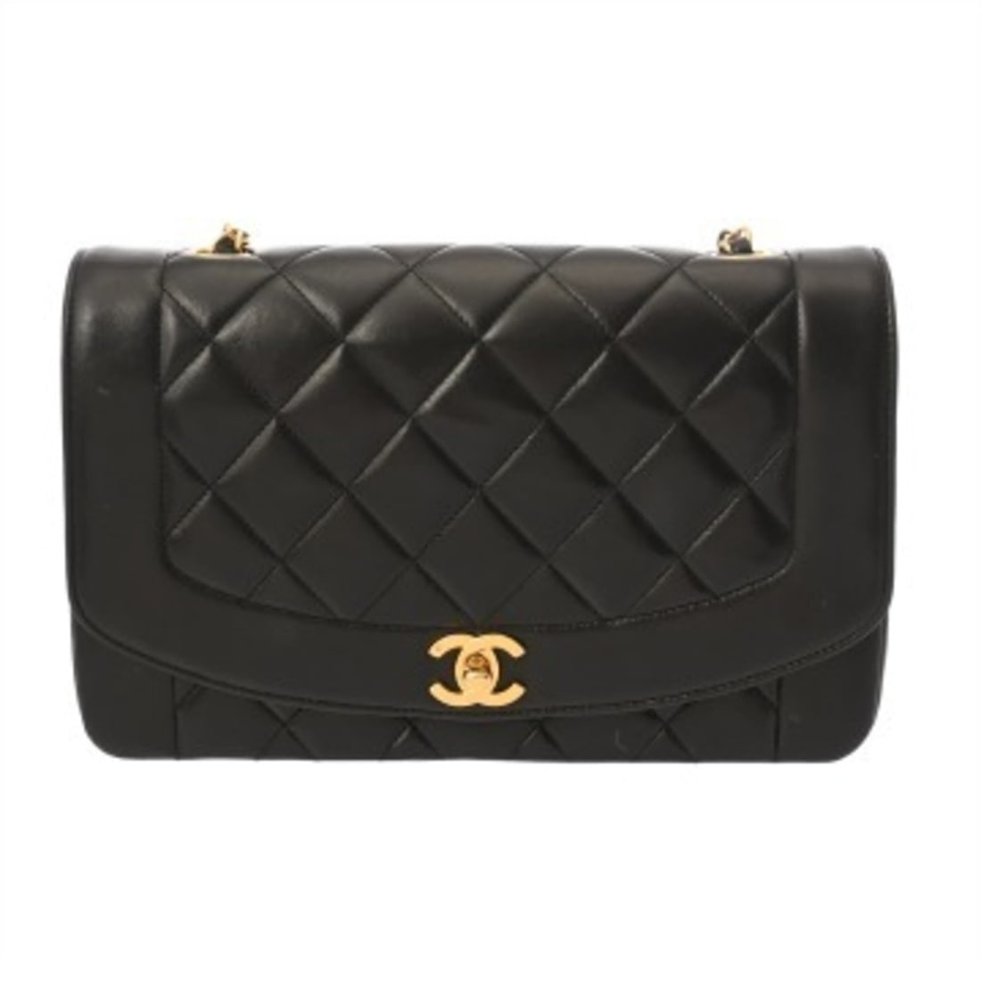 CHANEL Matelassé Diana Chain Shoulder Bag, 25cm, Black, A01165, Women's Lambskin B Rank, Used,: --- Catalog ---Category: SizeSize (HxWxD): 15.5cm x 25cm x 7cm / 6.1'' x 9.84'' x 2.75''Category: DesignType: Shoulder bagColor: BlackGender: WomenMaterial: Leather Hardware Color: GoldLeather/Fur Typ