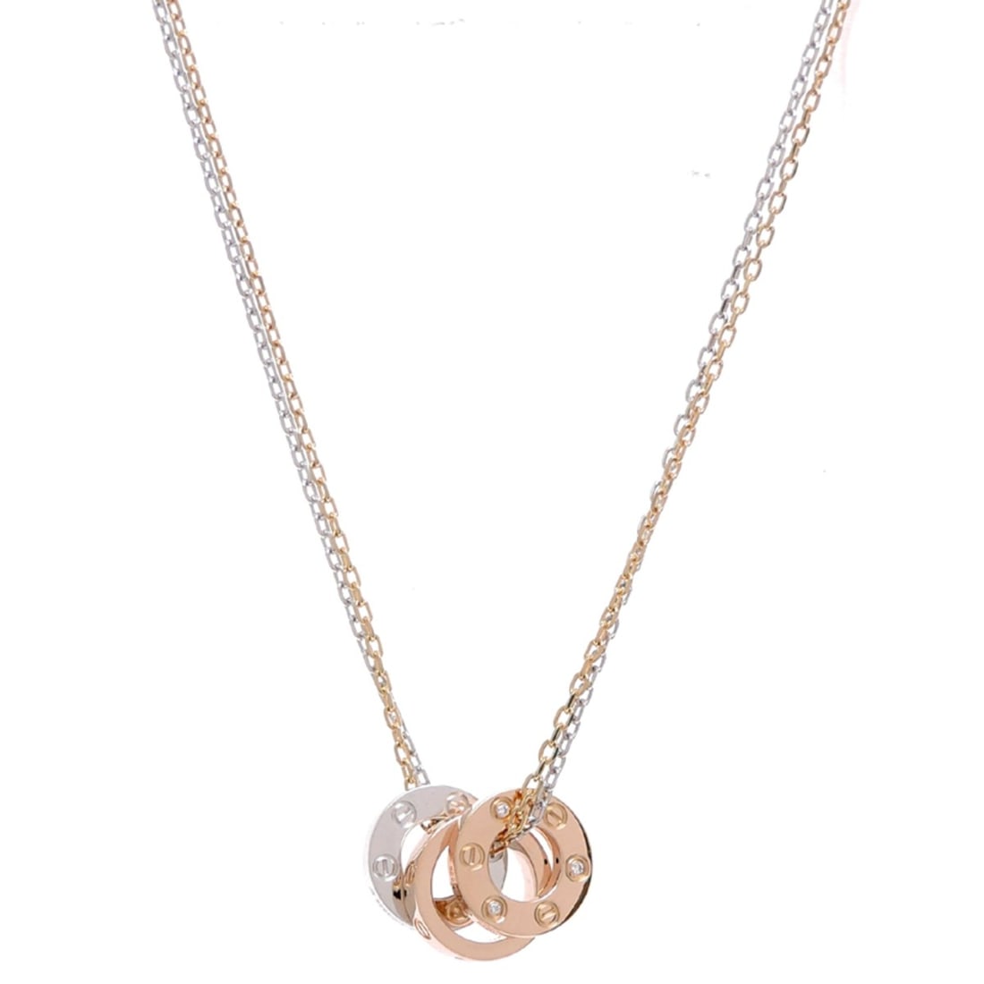 Cartier Love 6P Diamond Women's Necklace B7219700 750 Pink Gold: --- Catalog ---Category: SizePendant Size: 10.8mm x 10.8mm / 0.42'' x 0.42''Neck Circumference: 41 cm / 16.14''Category: DesignStone: DiamondGender: WomenMaterial: Pink gold (18K), White gold (18K)Nec