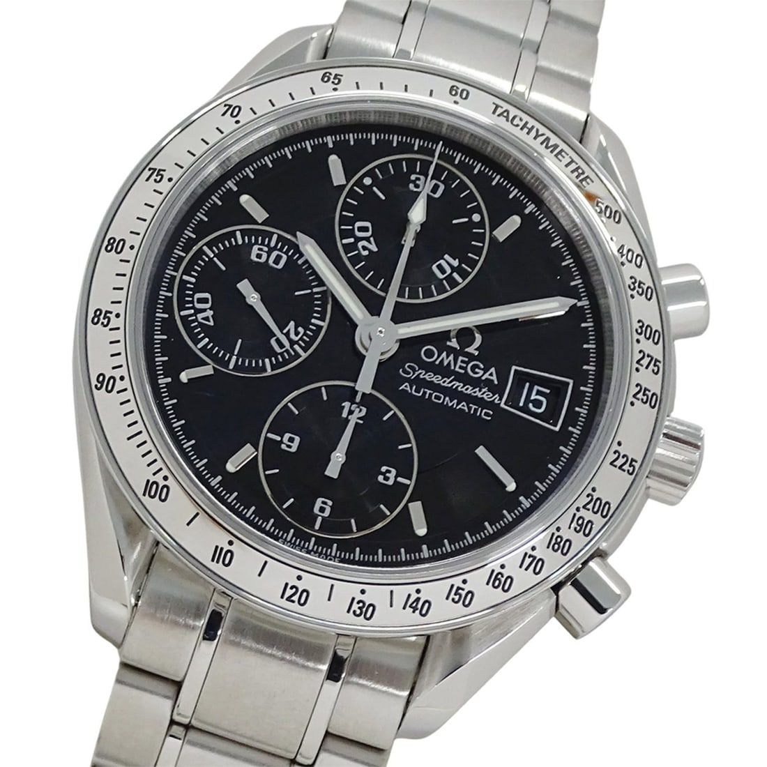Omega Speedmaster 3513.50 Men's Watch, Brand Name, Date, Chronograph, Automatic, Stainless Steel: --- Catalog ---Category: SizeWrist Size: 19.5cm / 7.67''Case Diameter: 39mm / 1.54''Category: DesignType: WristwatchGender: MenColor (Dial): BlackMaterial (Band): Stainless steelMaterial (Case): Stain