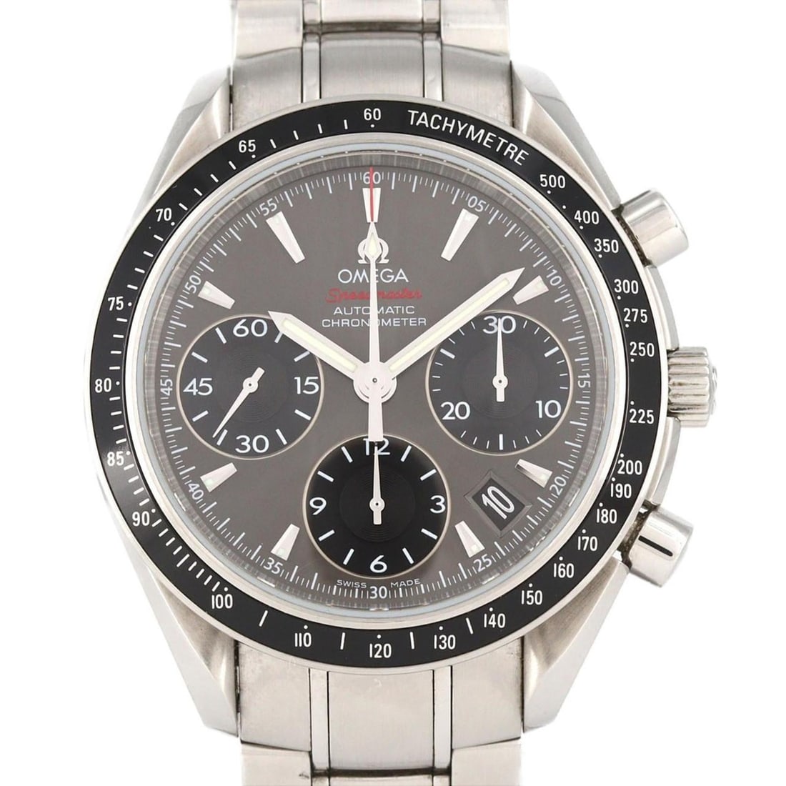 Omega Speedmaster Date 323.30.40.40.06.001 Stainless Steel Automatic Watch: --- Catalog ---Category: SizeWrist Size: 20cm / 7.87''Case Diameter: 40mm / 1.57''Category: DesignType: WristwatchGender: MenColor (Dial): GrayMaterial (Band): Stainless steelMaterial (Case): Stainles