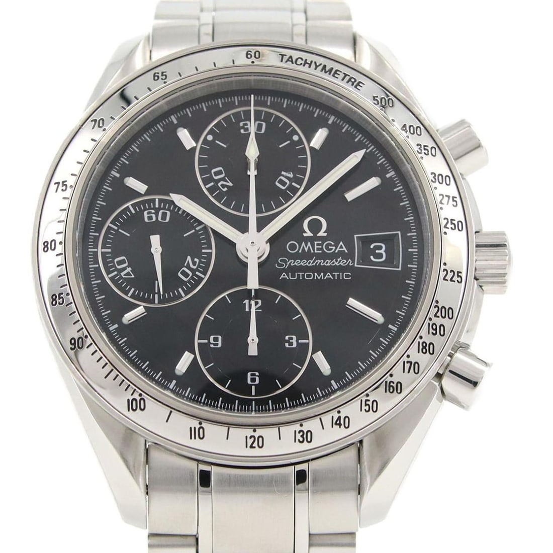 Omega Speedmaster Date 3513.50 Stainless Steel Automatic Watch: --- Catalog ---Category: SizeWrist Size: 19.5cm / 7.67''Case Diameter: 39mm / 1.54''Category: DesignType: WristwatchGender: MenColor (Dial): BlackMaterial (Band): Stainless steelMaterial (Case): Stain