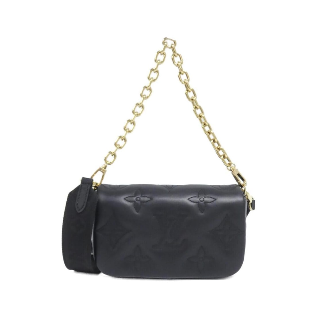 Louis Vuitton Bubblegram Wallet on Strap M81398 Shoulder Bag: --- Catalog ---Category: SizeSize (HxWxD): 12cm x 20cm x 6cm / 4.72'' x 7.87'' x 2.36''Category: DesignType: Shoulder bagColor: BlackGender: Men,WomenMaterial: Leather Hardware Color: GoldLeather/Fur