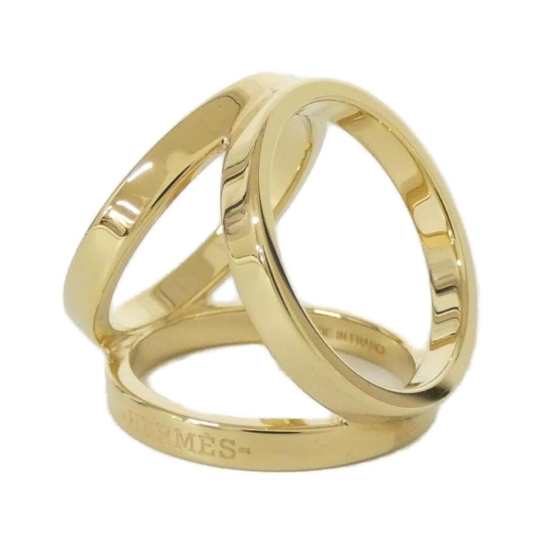 Hermes Trio 601472S Scarf Muffler Ring: --- Catalog ---Category: DesignType: Scarf ringColor: GoldGender: WomenCategory: GeneralBrand: HermesCategory: Physical PropertiesSize (HxWxD): 2.7cm x 2.5cm / 1.06'' x 0.98''--- Item List ---Section: