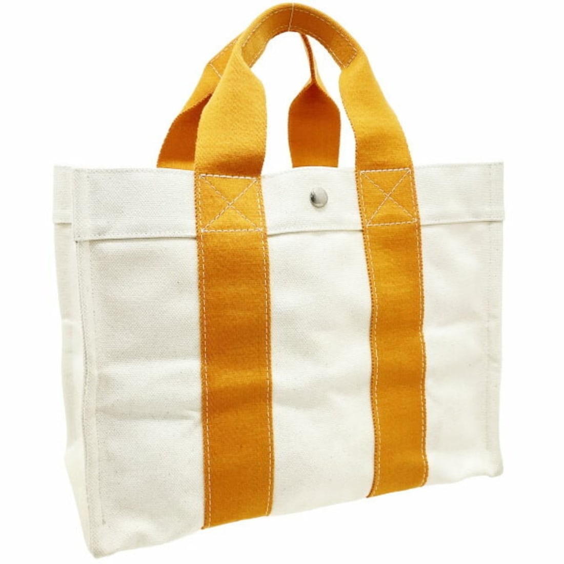 Hermes Bora Tote PM Cotton Canvas Bag, Ivory White Orange, HERMES Handbag, Men's/Women's/Unisex,: --- Catalog ---Category: SizeSize (HxWxD): 26cm x 35cm x 18.5cm / 10.23'' x 13.77'' x 7.28''Handle Length: 33cm / 12.99''Category: DesignType: Handbag, Tote bagColor: Ivory, OrangeGender: Men,Women,Un