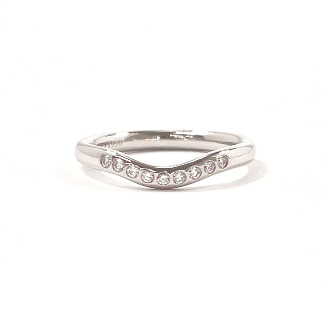 TIFFANY&Co. Tiffany Curved Band Ring, Elsa Peretti design, Pt950 platinum/diamond 6.5, silver,: --- Catalog ---Category: PackNumber in Pack: 1Category: SizeJP Size: 6.5US Size: 4Category: DesignType: Band ringColor: PlatinumStone: DiamondGender: WomenMaterial: Platinum 950Category: GeneralBrand:
