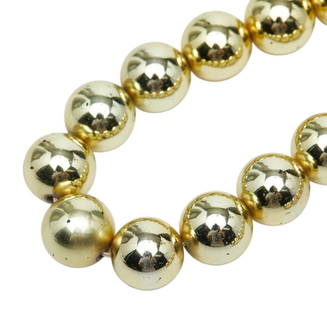 Christian Dior Dior Ball Necklace, Gold Plated, Women's: --- Catalog ---Category: SizeWidth: 11mm / 0.43''Neck Circumference: 46.5 cm / 18.3''Category: DesignColor: GoldGender: WomenChain Type: Ball chainNecklace Type: NecklaceCategory: GeneralBrand: Christ