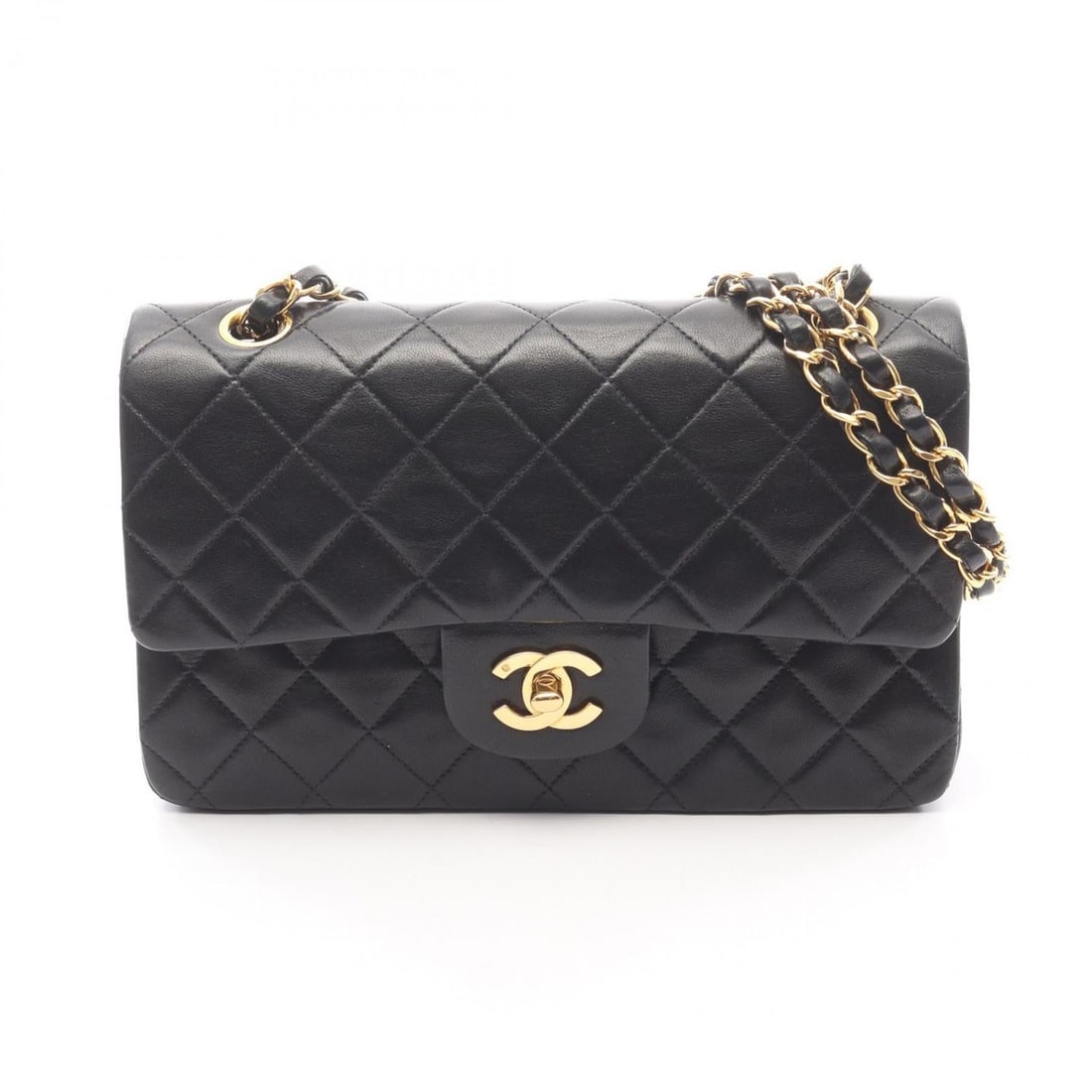 Chanel Matelassé Double Flap Shoulder Bag/Handbag, Lambskin Leather, Women's, Black: --- Catalog ---Category: SizeSize (HxWxD): 14cm x 23cm x 6cm / 5.51'' x 9.05'' x 2.36''Category: DesignType: Handbag, Shoulder bagColor: BlackGender: WomenMaterial: Leather Leather/Fur Type: LambskinC