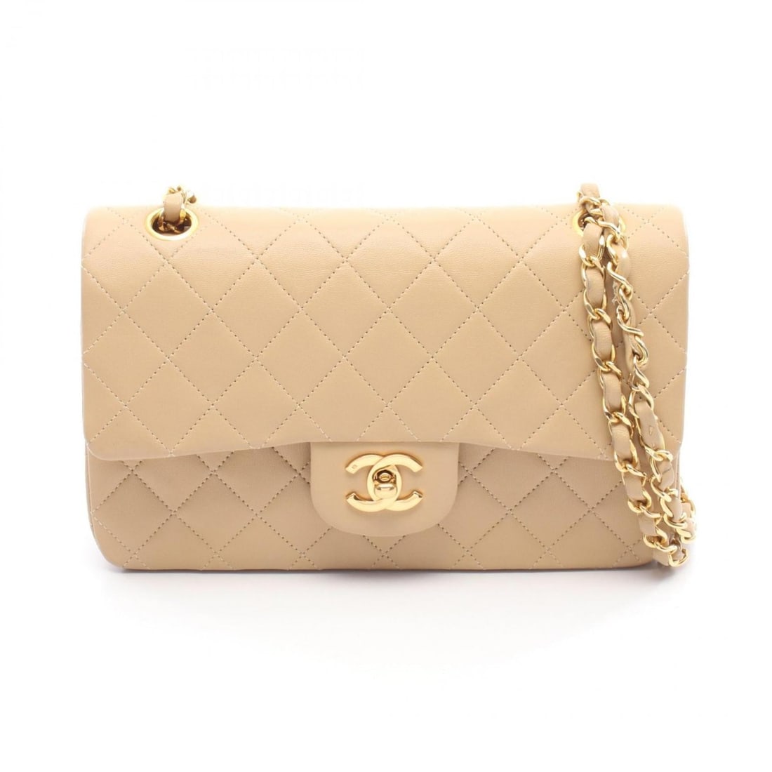 Chanel Matelassé Double Flap Shoulder Bag/Handbag, Lambskin Leather, Women's, Beige: --- Catalog ---Category: SizeSize (HxWxD): 14cm x 23cm x 6cm / 5.51'' x 9.05'' x 2.36''Category: DesignType: Handbag, Shoulder bagColor: BeigeGender: WomenMaterial: Leather Leather/Fur Type: LambskinC