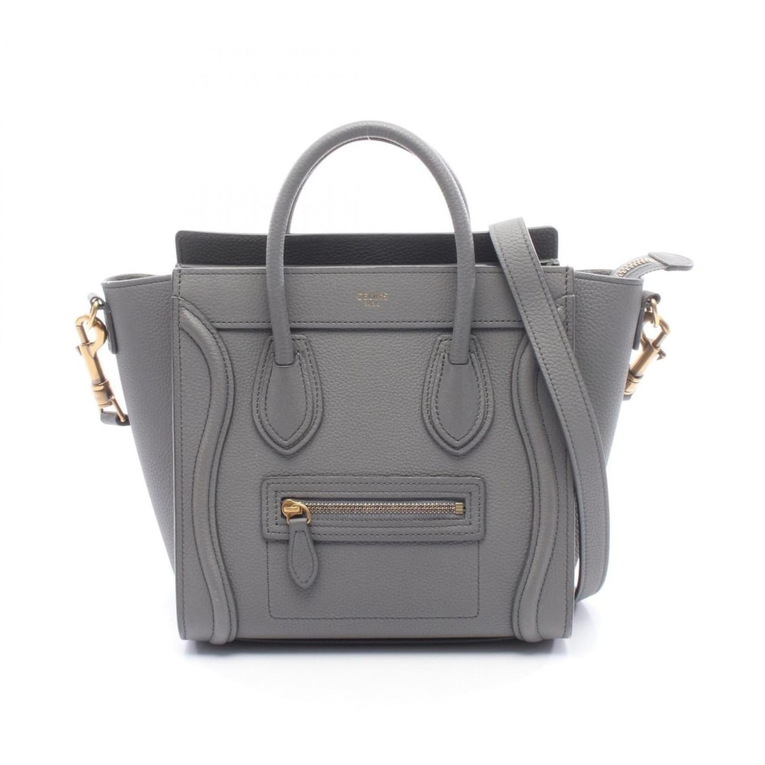 Celine Luggage Nano Shopper Handbag, Leather, Women's, Gray, 189243: --- Catalog ---Category: SizeSize (HxWxD): 20cm x 20cm x 9cm / 7.87'' x 7.87'' x 3.54''Category: DesignType: HandbagColor: GrayGender: WomenMaterial: Leather Category: GeneralMPN: 189243Brand: Celine-