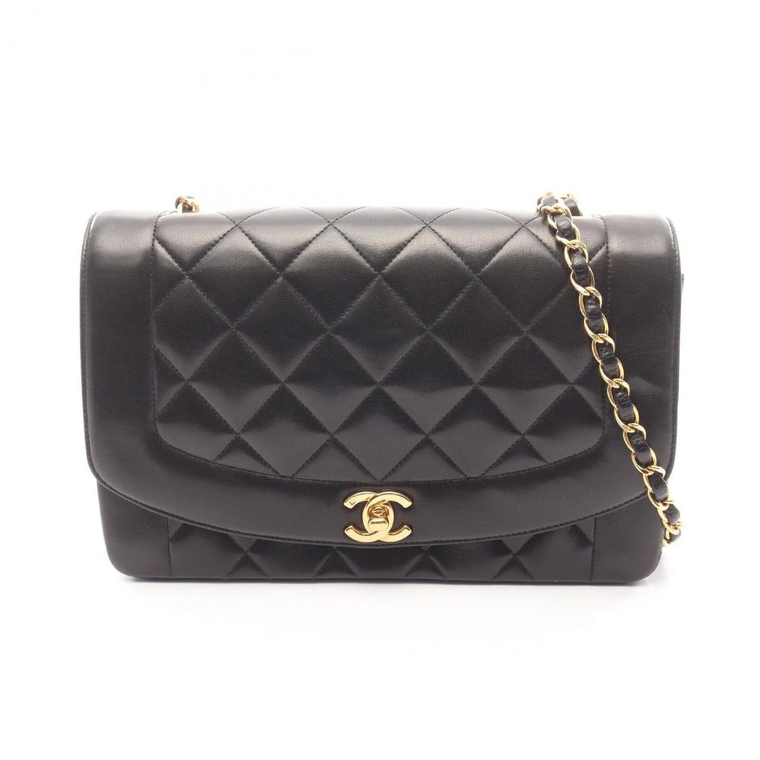 Chanel Matelassé Diana Flap Shoulder Bag/Handbag, Lambskin Leather, Women's, Black (A01165): --- Catalog ---Category: SizeSize (HxWxD): 16cm x 25cm x 7cm / 6.29'' x 9.84'' x 2.75''Category: DesignType: Handbag, Shoulder bagColor: BlackGender: WomenMaterial: Leather Leather/Fur Type: LambskinC