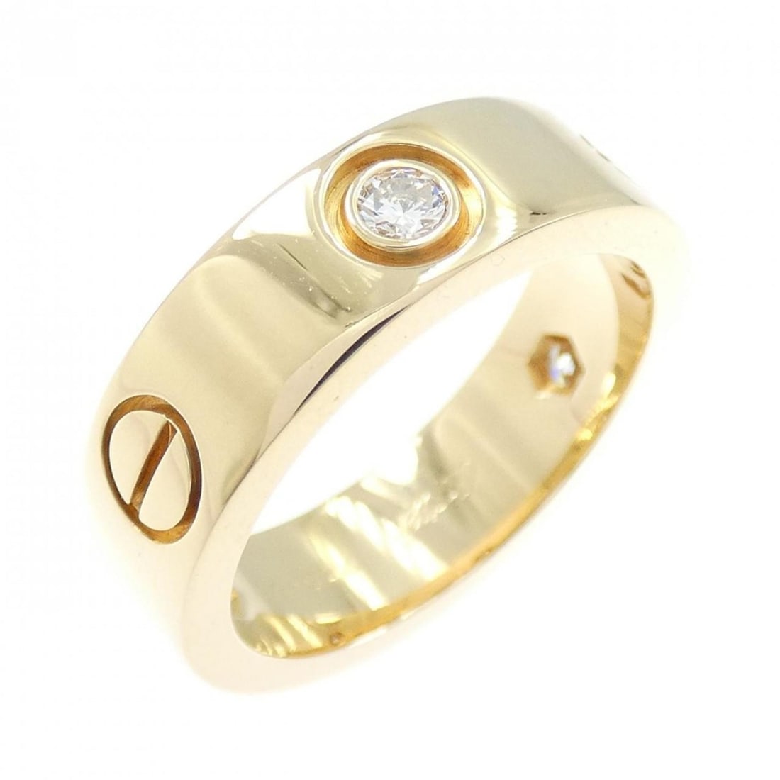 Cartier Love Half-Diamond Ring: --- Catalog ---Category: SizeUS Size: 6Brand Size: 51Category: DesignType: Band ringStone: DiamondGender: WomenMaterial: Yellow gold (18K)Category: GeneralBrand: Cartier--- Item List ---Section: Condi
