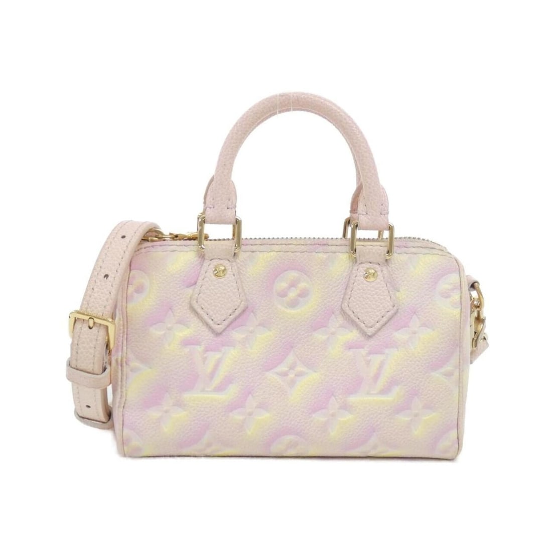 Louis Vuitton Monogram Empreinte (Summer Stardust) Nano Speedy M81508 Boston Bag: --- Catalog ---Category: SizeSize (HxWxD): 10cm x 16cm x 7cm / 3.93'' x 6.29'' x 2.75''Category: DesignType: Boston bagColor: Light pinkGender: Men,WomenMaterial: Leather Hardware Color: GoldLeather/F
