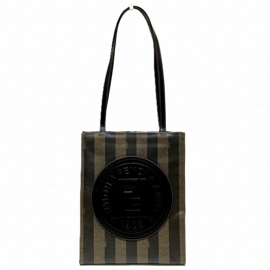 Chanel tote bag, Pequin pattern, free shipping.: --- Catalog ---Category: SizeSize (HxWxD): 35cm x 28cm x 11cm / 13.77'' x 11.02'' x 4.33''Strap Length: 75cm / 29.52''Category: DesignType: Tote bagColor: BrownGender: WomenMaterial: PVC Inner Pocket: