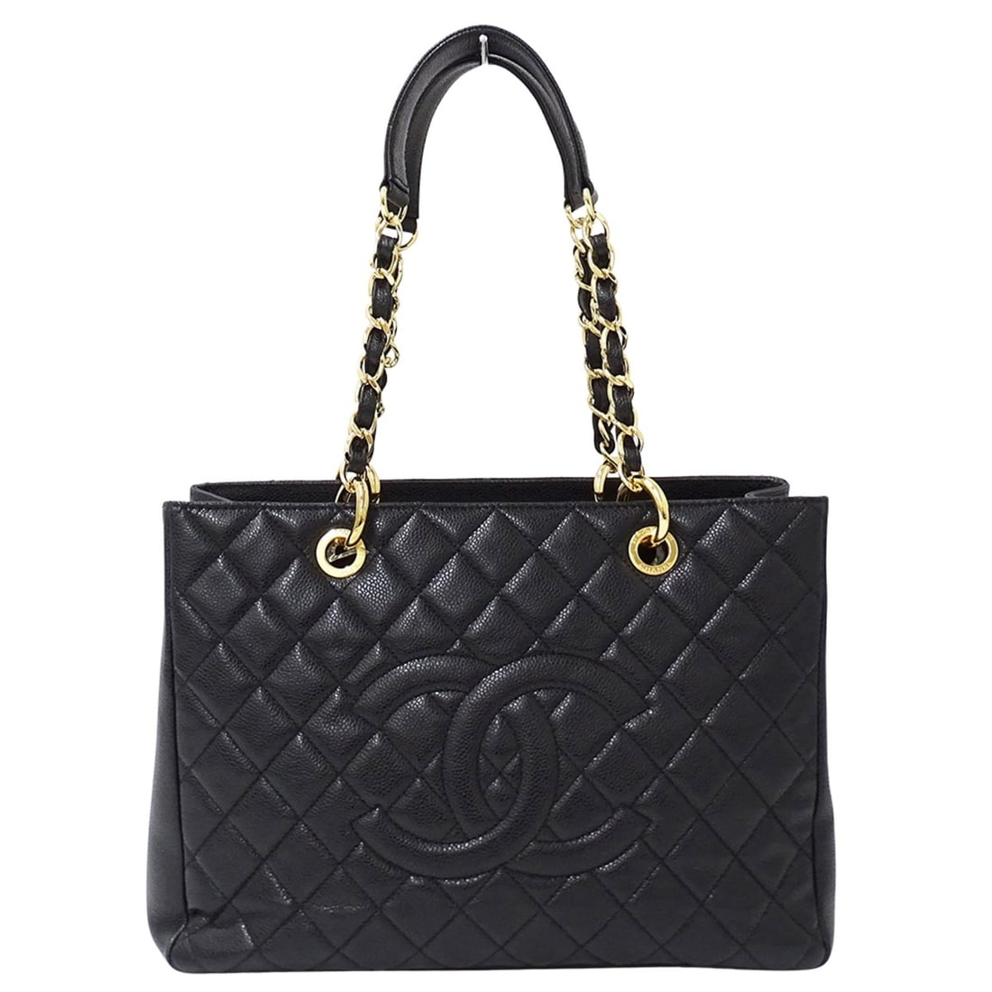 Chanel CHANEL Women's Handbag, Brand Tote Bag, GST Tote, Caviar Leather, Black, Gold Hardware,: --- Catalog ---Category: SizeSize (HxWxD): 25cm x 33cm x 13cm / 9.84'' x 12.99'' x 5.11''Category: DesignType: Handbag, Tote bagColor: BlackGender: WomenMaterial: Grained Calfskin Category: GeneralBra