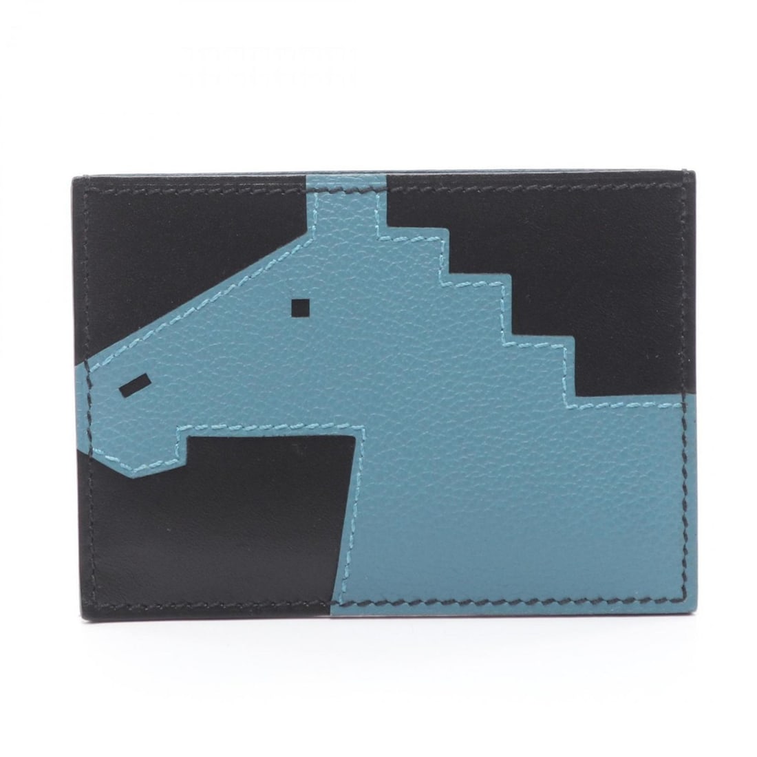 Hermes Cheval Pict Business Card Holder/Card Case, Leather, Tadelakt, Evercolor, Men's, Black/Blue,: --- Catalog ---Category: DesignType: Card caseColor: Black, Blue, Blue jeanGender: Men,WomenCategory: GeneralMPN: H085051CAACBrand: HermesCategory: Physical PropertiesSize (HxWxD): 7cm x 10cm x 5mm /