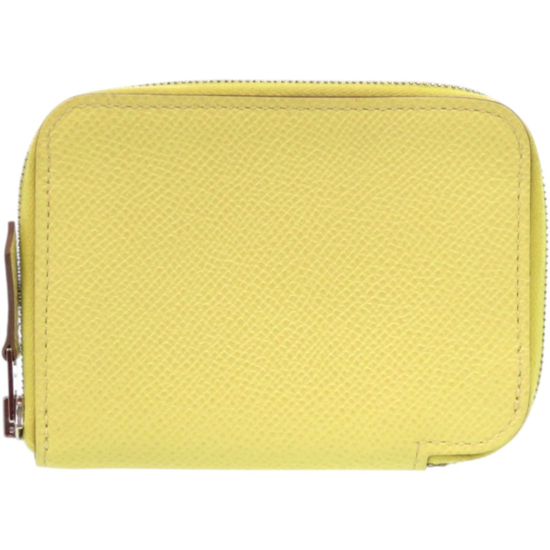 Excellent condition Hermes Azap Mini wallet/coin case in Veau Epsom leather, yellow, Y stamp,: --- Catalog ---Category: SizeSize (HxWxD): 8cm x 10.5cm x 1.5cm / 3.14'' x 4.13'' x 0.59''Category: DesignType: Coin purse/coin caseColor: YellowGender: WomenMaterial: Epsom leather Category: GeneralB