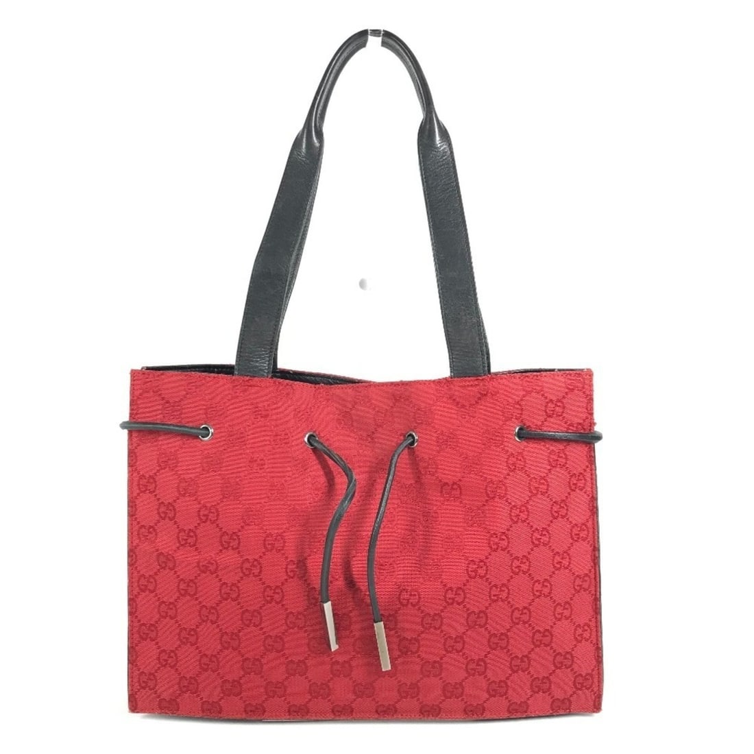 GUCCI 002 1053 GG Logo Bag, Handbag, Tote Shoulder Canvas Leather, Men's & Women's, Red: --- Catalog ---Category: SizeSize (HxWxD): 23.5cm x 32cm x 7cm / 9.25'' x 12.59'' x 2.75''Category: DesignType: Handbag, Shoulder bag, Tote bagColor: Black, Red colorGender: Men,WomenMaterial: GG canv