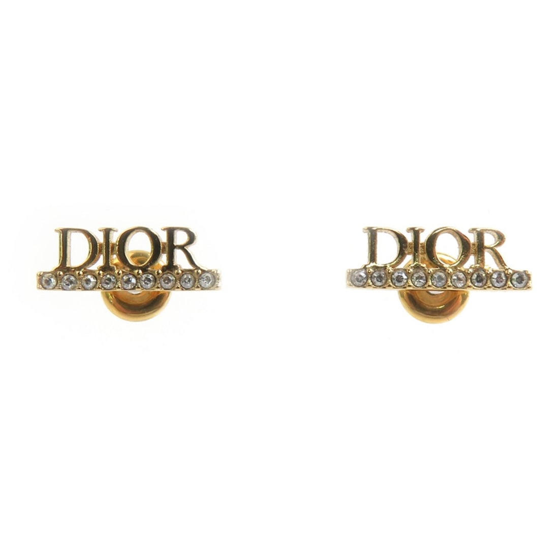 Christian Dior earrings, metal, gold, women's, free shipping, h32053k (1 of 12)