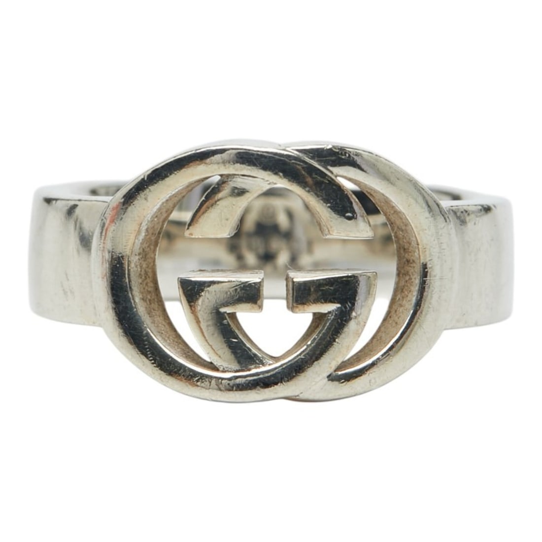 Gucci Interlocking G Ring, Size #9, SV925 Silver, Women's GUCCI: --- Catalog ---Category: SizeJP Size: 8.5US Size: 4.5Category: DesignType: Band ringColor: SilverGender: WomenMaterial: Silver 925Category: GeneralBrand: Gucci--- Item List ---Section: ConditionRankin