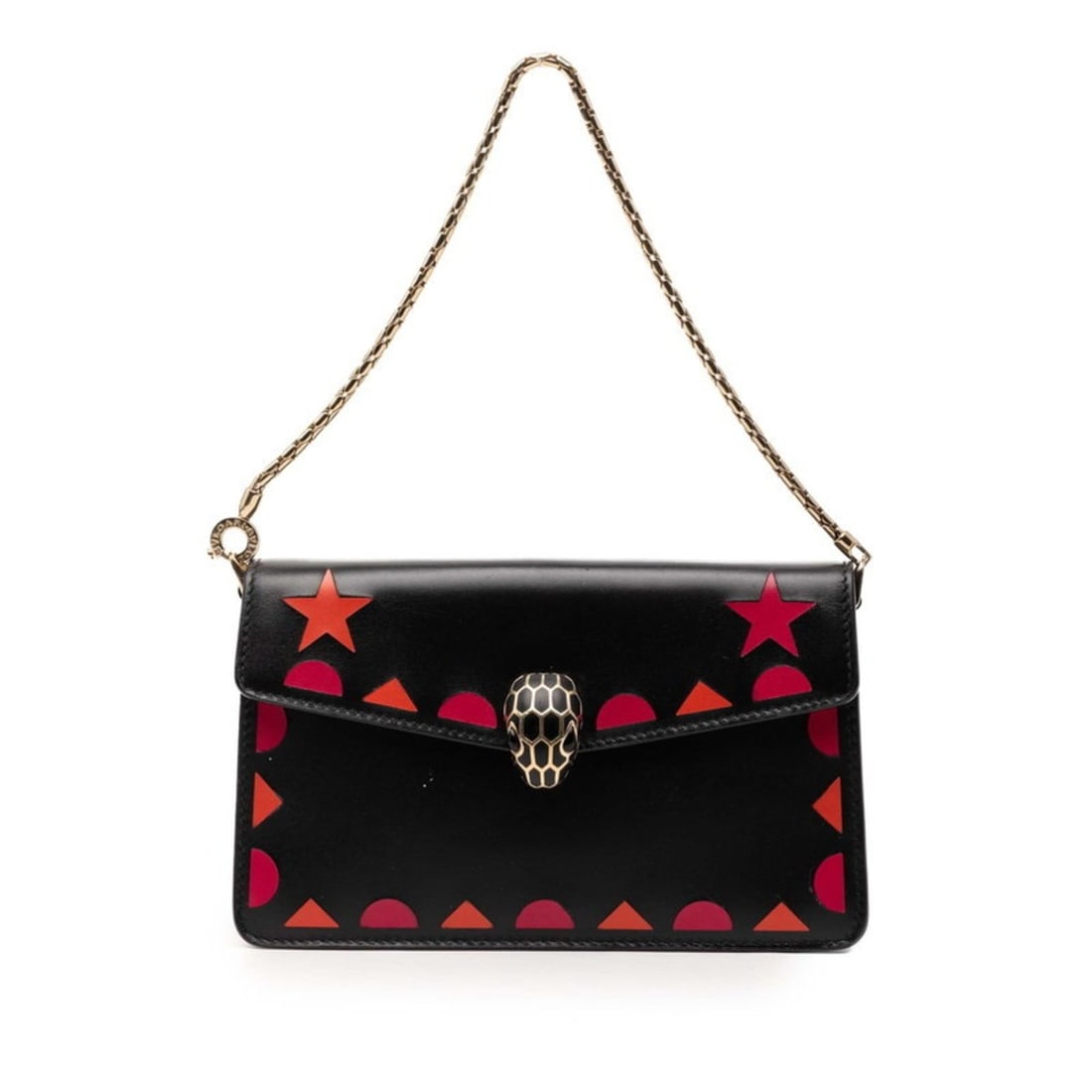 BVLGARI Serpenti Forever Handbag Pouch Accessory Case Black Multicolor Leather Women's: --- Catalog ---Category: SizeSize (HxWxD): 9.5cm x 16cm x 3cm / 3.74'' x 6.29'' x 1.18''Category: DesignType: Handbag, PouchColor: Black, Multi-colorGender: WomenMaterial: Leather Category: GeneralBra