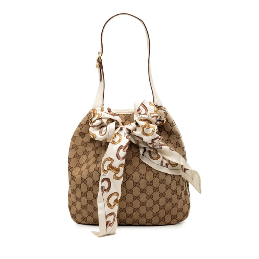 Gucci GG Canvas Scarf Muffler One-Shoulder Bag 155563 Beige White Leather Women's GUCCI: --- Catalog ---Category: SizeSize (HxWxD): 29cm x 28cm x 3cm / 11.41'' x 11.02'' x 1.18''Category: DesignType: Shoulder bagColor: Beige, WhiteGender: WomenMaterial: Canvas , Leather Category: GeneralM