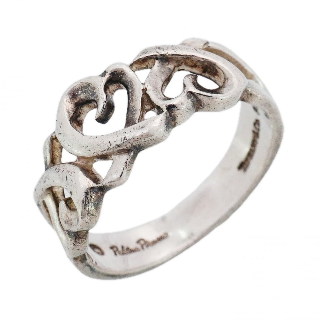 Tiffany & Co. Triple Loving Heart Ring, Sterling Silver 925, Size 12, Women's: --- Catalog ---Category: SizeJP Size: 12US Size: 6.5Category: DesignType: Band ringGender: WomenMaterial: Silver 925Category: GeneralBrand: Tiffany--- Item List ---Section: ConditionRanking: Rank AB U