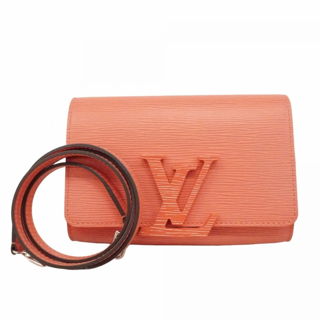 Louis Vuitton Epi Leather Pochette Louise PM M41105 Corail (Women's): --- Catalog ---Category: SizeSize (HxWxD): 14cm x 19.5cm x 5cm / 5.51'' x 7.67'' x 1.96''Category: DesignType: Chain/Shoulder walletColor: CorailGender: WomenCategory: GeneralMPN: M41105Brand: Louis V