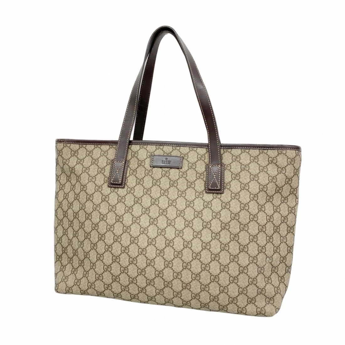 Gucci GG Supreme Tote Bag 211137 Brown Women's: --- Catalog ---Category: SizeSize (HxWxD): 27.5cm x 37cm x 11cm / 10.82'' x 14.56'' x 4.33''Category: DesignType: Tote bagColor: BrownGender: WomenMaterial: PVC Hardware Color: SilverCategory: General