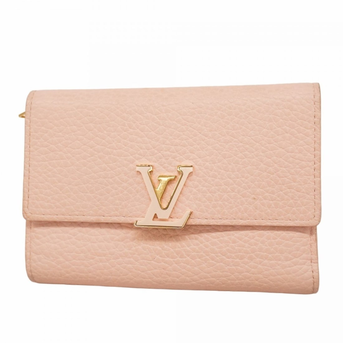 Louis Vuitton Tri-fold Wallet, Taurillon Leather, Portefeuille Capucines, M82361, Jasmine Pink,: --- Catalog ---Category: SizeSize (HxWxD): 9.5cm x 13.5cm x 1.5cm / 3.74'' x 5.31'' x 0.59''Category: DesignType: Wallet (tri-fold)Color: PinkGender: WomenCategory: GeneralMPN: M82361Brand: Louis Vuit