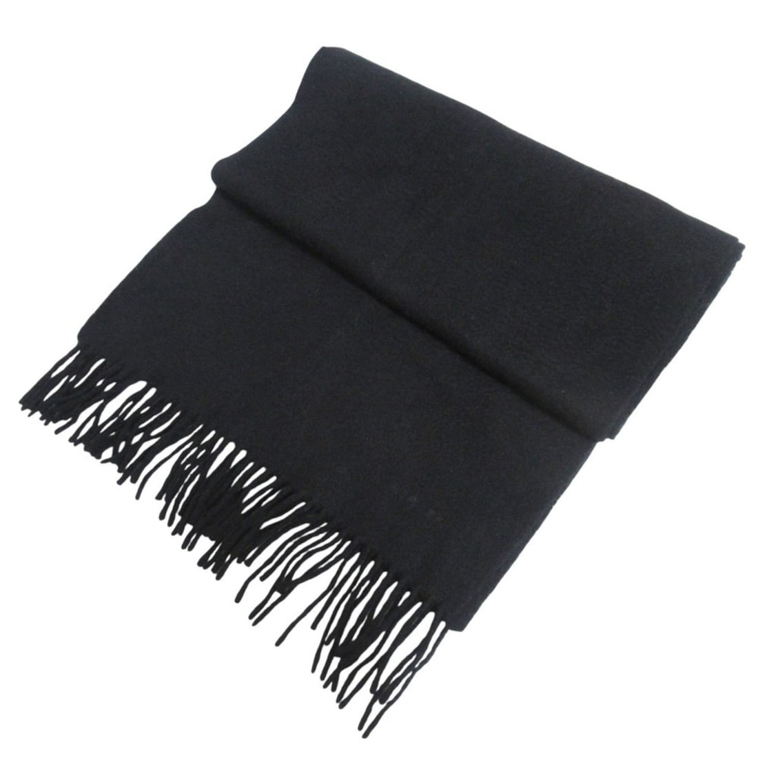 HERMES 100% Cashmere Fringe Scarf, Black, Men's: --- Catalog ---Category: PackNumber in Pack: 2Category: SizeSize (LxW): 1.52m x 38.5cm / 59.84'' x 15.15''Category: DesignType: StoleColor: BlackGender: Men,WomenMaterial: Cashmere Category: GeneralBr