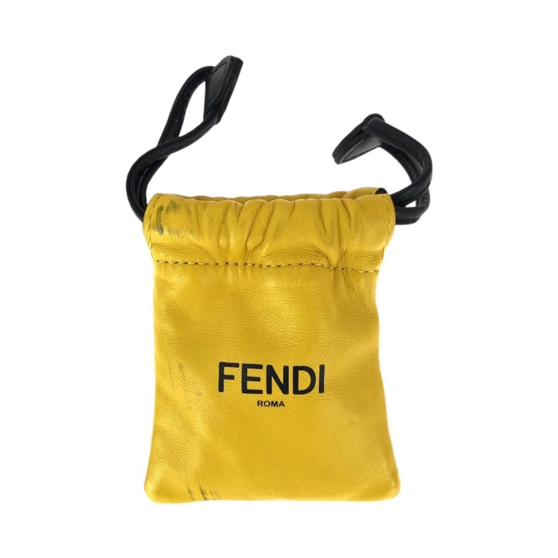 FENDI (Fendi) Yellow, Black, Gold Hardware Leather Handbag/Pouch/Phone Pouch for Women (7AR897): --- Catalog ---Category: SizeSize (HxWxD): 10cm x 8cm x 5.00mm / 3.93'' x 3.14'' x 0.19''Category: DesignType: Handbag, PouchColor: Black, YellowGender: WomenMaterial: Leather Hardware Color: GoldCate