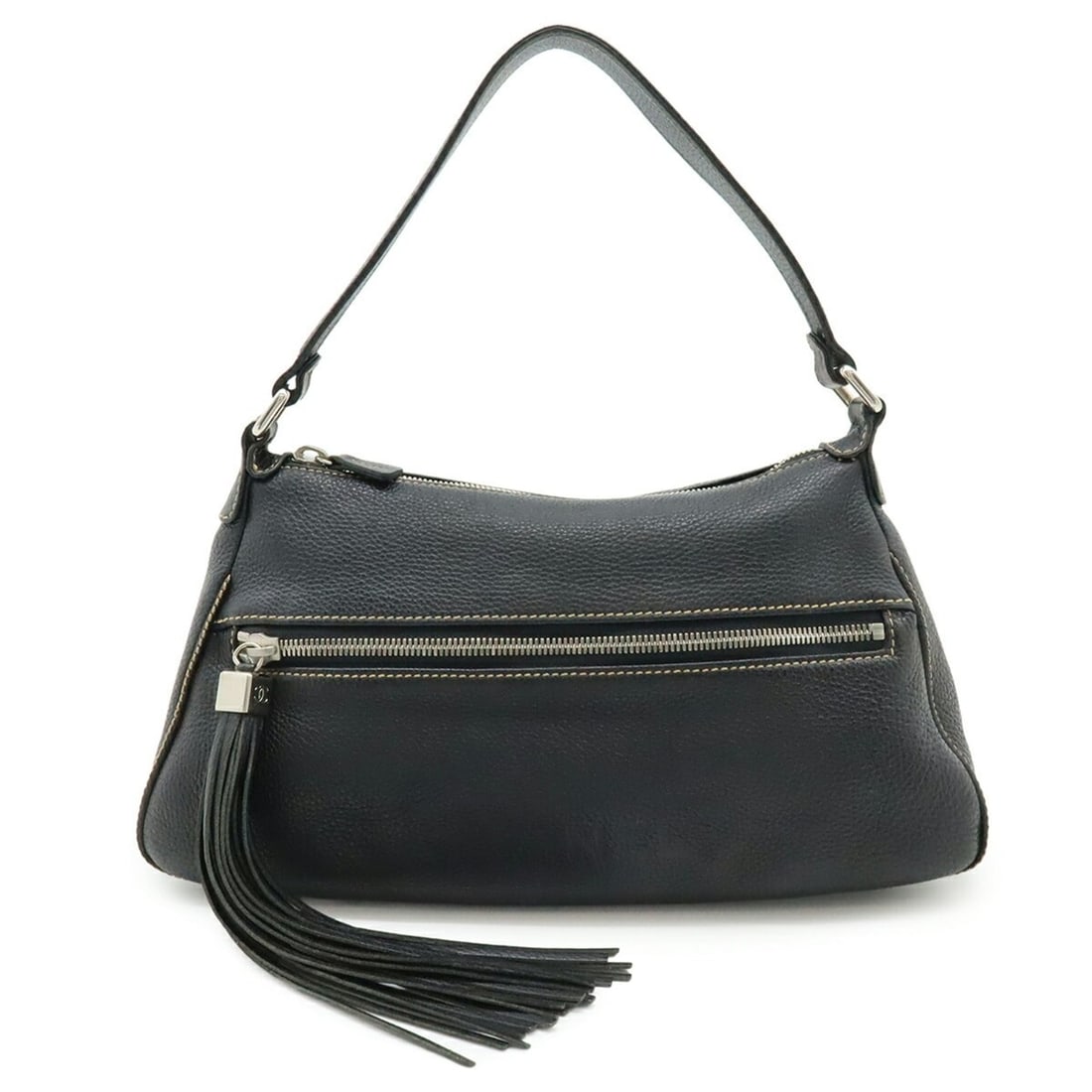 CHANEL Chanel Shoulder Bag Handbag Tassel Leather Black: --- Catalog ---Category: SizeSize (HxWxD): 22cm x 38.5cm x 12cm / 8.66'' x 15.15'' x 4.72''Category: DesignType: Handbag, Shoulder bagColor: BlackGender: WomenMaterial: Leather Category: GeneralBrand:
