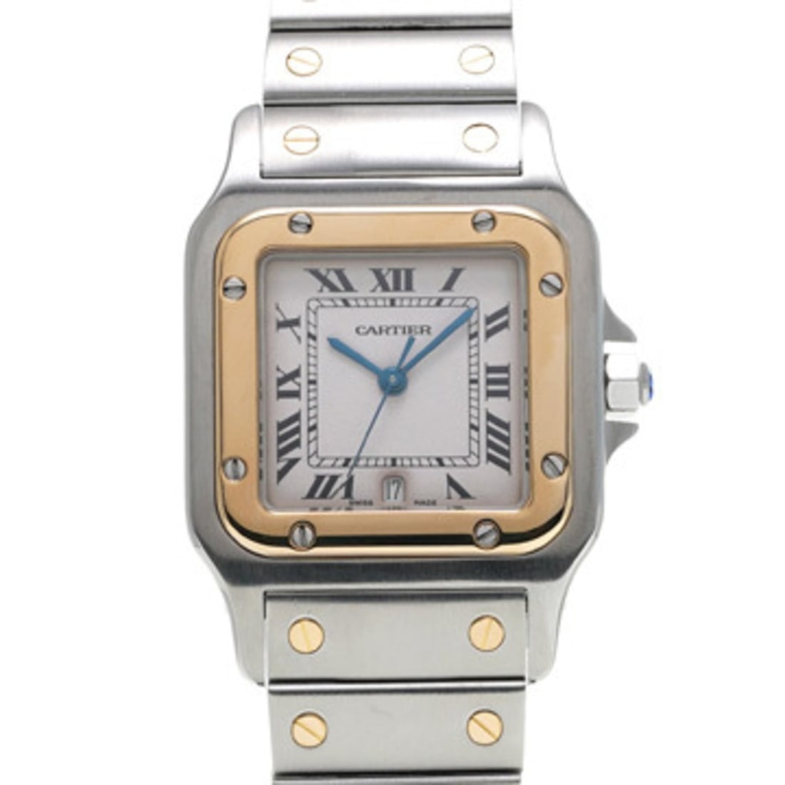 Cartier Santos Galbee LM Antique W20011C4 Ivory Ladies Quartz Watch Used - Ginzo: --- Catalog ---Category: SizeWrist Size: 16.5cm / 6.49''Case Diameter: 29mm / 1.14''Category: DesignType: WristwatchGender: WomenColor (Dial): IvoryMaterial (Band): Stainless steelMaterial (Case): Sta