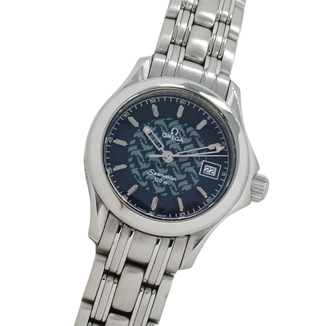 Omega Seamaster Jacques Mayol 1997 2580.80 Women's Watch, Brand Name, Date, 120m Water Resistant,: --- Catalog ---Category: SizeWrist Size: 16cm / 6.29''Case Diameter: 27mm / 1.06''Category: DesignType: WristwatchGender: WomenColor (Dial): NavyMaterial (Band): Stainless steelMaterial (Case): Stainl