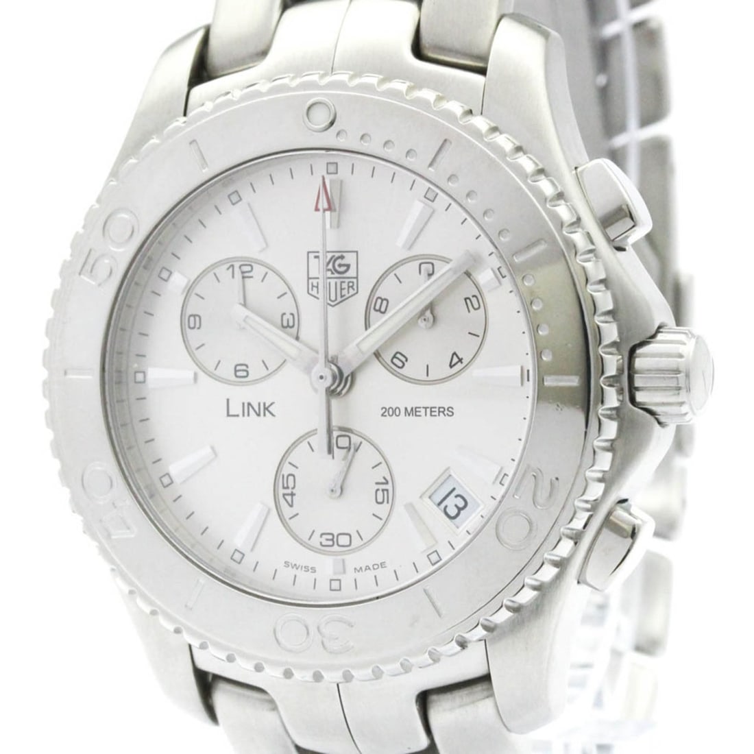 TAG HEUER Link Chronograph Steel Automatic Mens Watch CJ1111 Polished: --- Catalog ---Category: SizeCase Diameter: 41mm / 1.61''Category: DesignType: WristwatchStyle: SportGender: MenColor (Dial): SilverMaterial (Band): Stainless steelMaterial (Case): Stainless steelCate