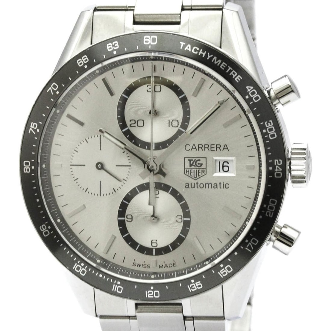 TAG HEUER Carrera Chronograph Steel Automatic Watch CV2011 Polished: --- Catalog ---Category: SizeCase Diameter: 41mm / 1.61''Category: DesignType: WristwatchStyle: SportGender: MenColor (Dial): SilverMaterial (Band): Stainless steelMaterial (Case): Stainless steelCate