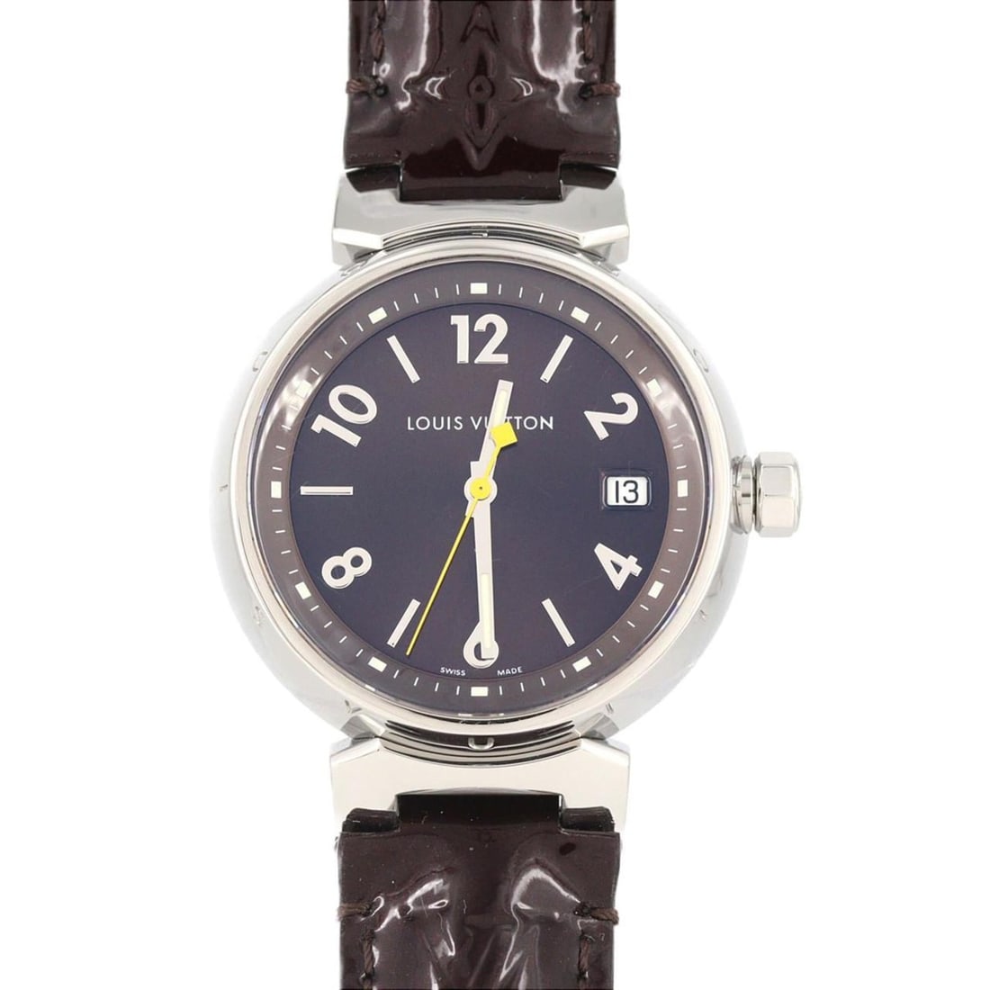 Louis Vuitton Tambour Q1311 SS Quartz Watch: --- Catalog ---Category: SizeCase Diameter: 34mm / 1.34''Category: DesignType: WristwatchGender: WomenColor (Dial): BrownMaterial (Case): Stainless steelCategory: GeneralMPN: Q1311Brand: Louis Vuitton