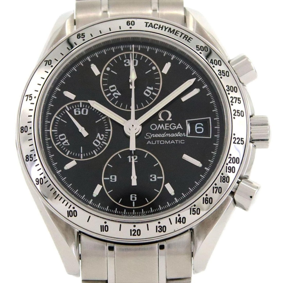 Omega Speedmaster Date 3513.50 Stainless Steel Automatic Watch: --- Catalog ---Category: SizeWrist Size: 17cm / 6.69''Case Diameter: 39mm / 1.54''Category: DesignType: WristwatchGender: MenColor (Dial): BlackMaterial (Band): Stainless steelMaterial (Case): Stainle