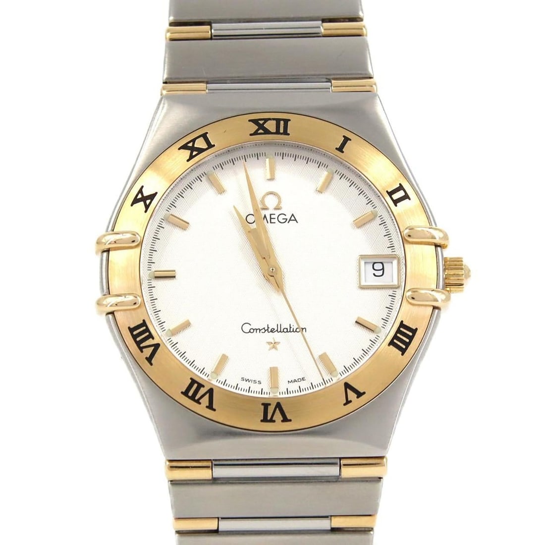 Omega Constellation Two-Tone 1312.30 SSxYG Quartz Watch: --- Catalog ---Category: SizeWrist Size: 17cm / 6.69''Case Diameter: 33.5mm / 1.32''Category: DesignType: WristwatchGender: MenColor (Dial): SilverMaterial (Band): Stainless steel, Yellow goldMaterial