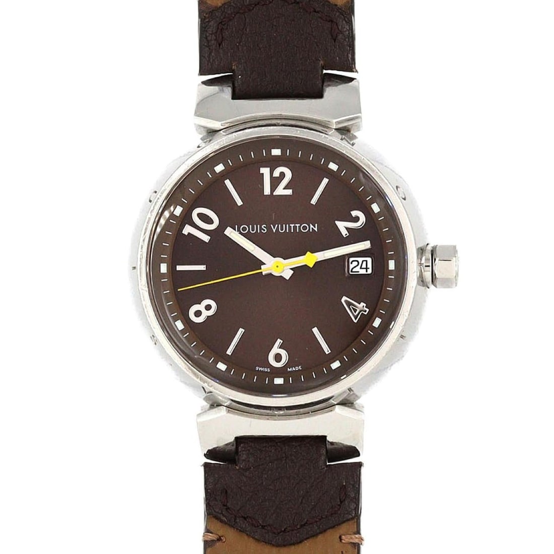 Louis Vuitton Tambour Q1311 SS Quartz Watch: --- Catalog ---Category: SizeCase Diameter: 34mm / 1.34''Category: DesignType: WristwatchGender: WomenColor (Dial): BrownMaterial (Case): Stainless steelCategory: GeneralMPN: Q1311Brand: Louis Vuitton