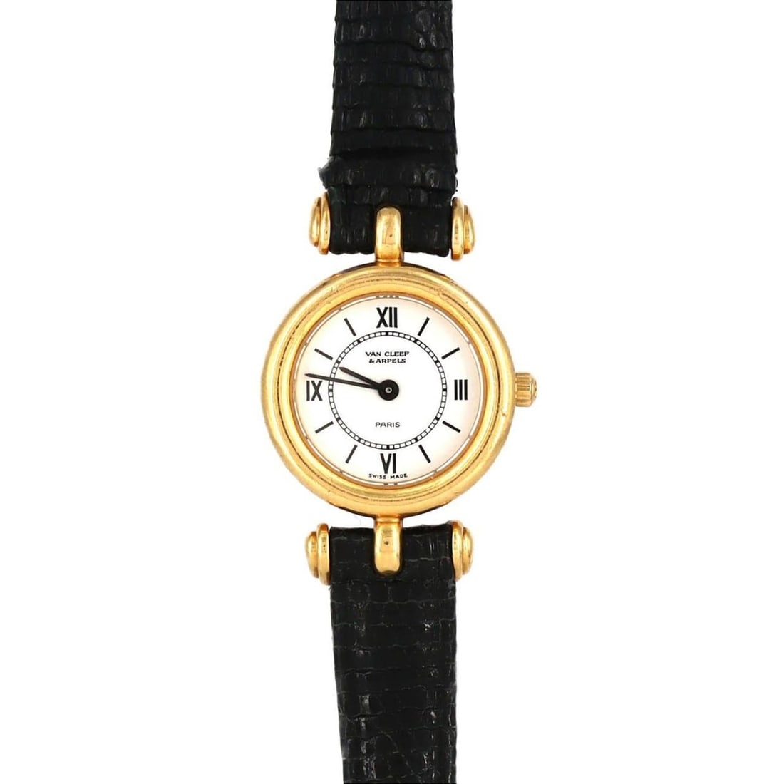 Van Cleef & Arpels Fantasy YG 122943 Quartz Watch: --- Catalog ---Category: SizeCase Diameter: 21mm / 0.83''Category: DesignType: WristwatchGender: WomenColor (Dial): WhiteMaterial (Case): Yellow goldCategory: GeneralMPN: 122943Brand: Van Cleef & Arpe