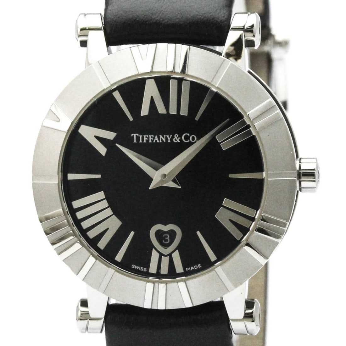 TIFFANY Atlas Ceramic Steel Quartz Watch Z1300.11.11A10A41A Polished: --- Catalog ---Category: SizeCase Diameter: 30mm / 1.18''Category: DesignType: WristwatchStyle: Dress/FormalGender: WomenColor (Dial): BlackMaterial (Band): LeatherMaterial (Case): Ceramic, Stainless